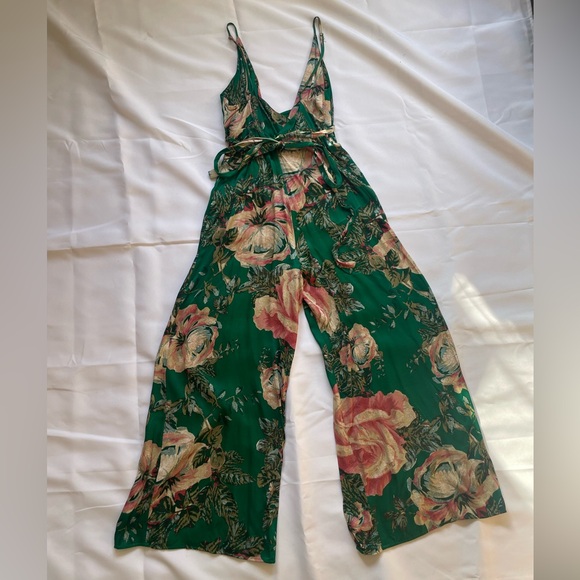 Free People Green Floral Jumpsuit - Picture 2 of 4